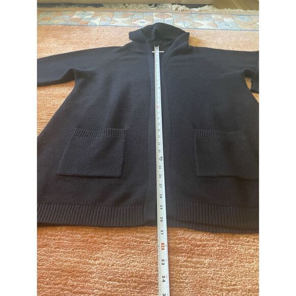 Workshop Republic Women’s  Black Open Front Hoodie Soft  2 Pockets Cardigan 1X - Picture 6 of 9